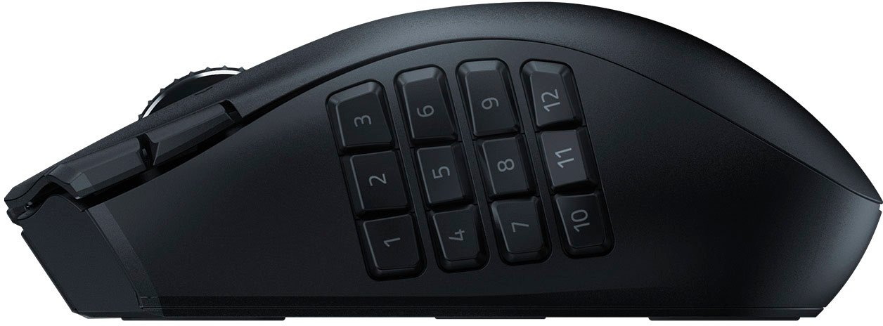 Razer - Naga V2 HyperSpeed MMO Wireless Optical Gaming Mouse with 19 Programmable Buttons - Black